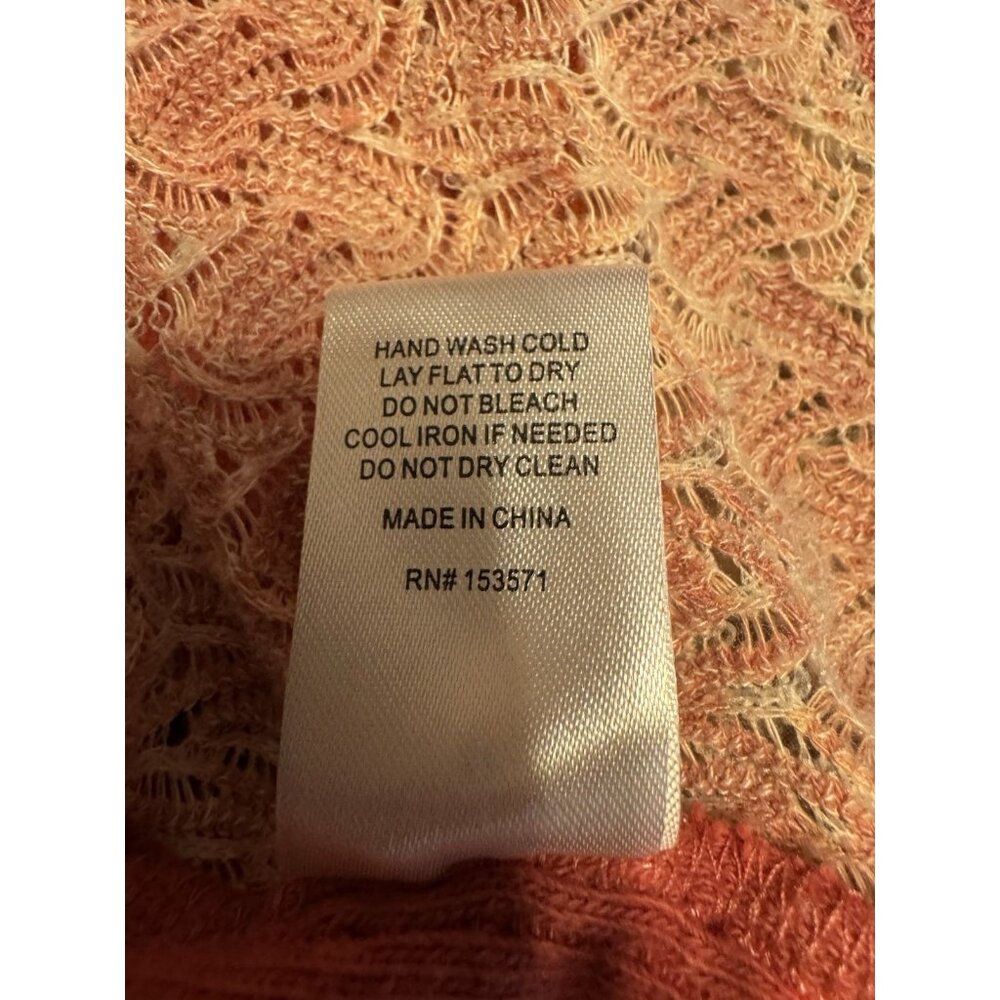 Anthropologie Oli & Hali Knit Pullover Sweater M Hoodie Thrashed Open Orange - Picture 14 of 15